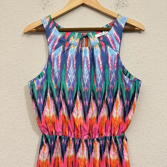 ATHLETA Martinique Dress Colorful Ikat Sleeveless Tasseled Hippie Summer - Picture 4 of 12